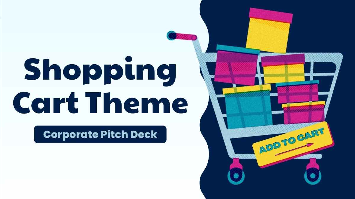 Illustrated Shopping Cart Theme for Business Slides Preview