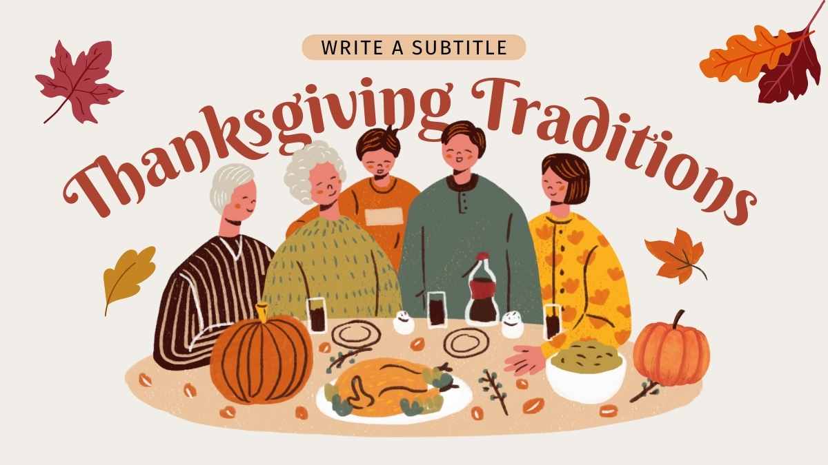 Illustrated Thanksgiving Traditions Slides Preview