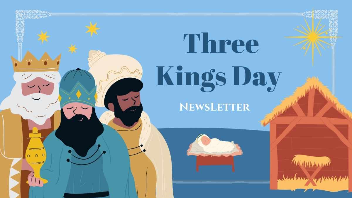 Illustrated Three Kings Day Newsletter Slides Preview