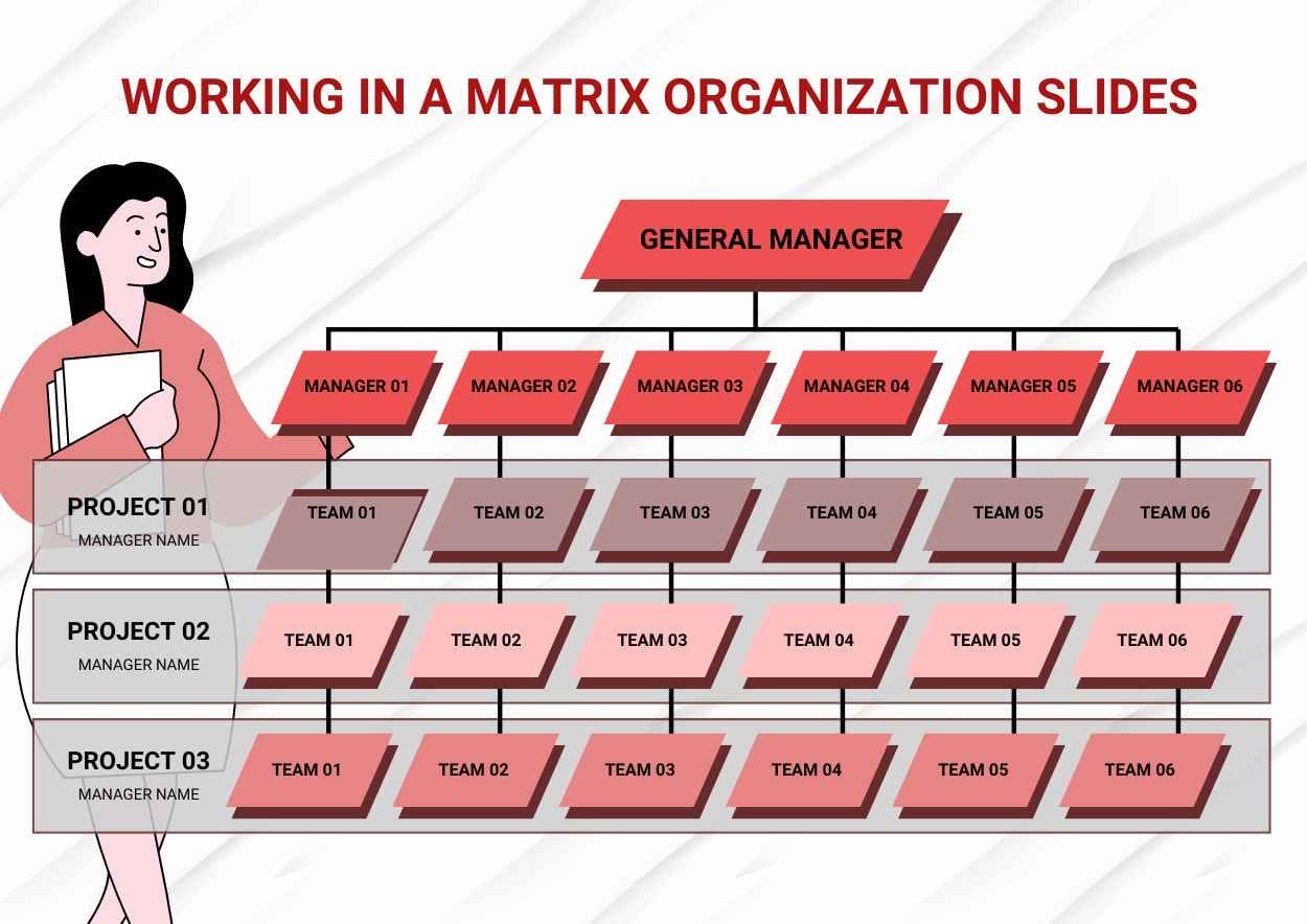 Illustrated Working In A Matrix Organization Slides Preview