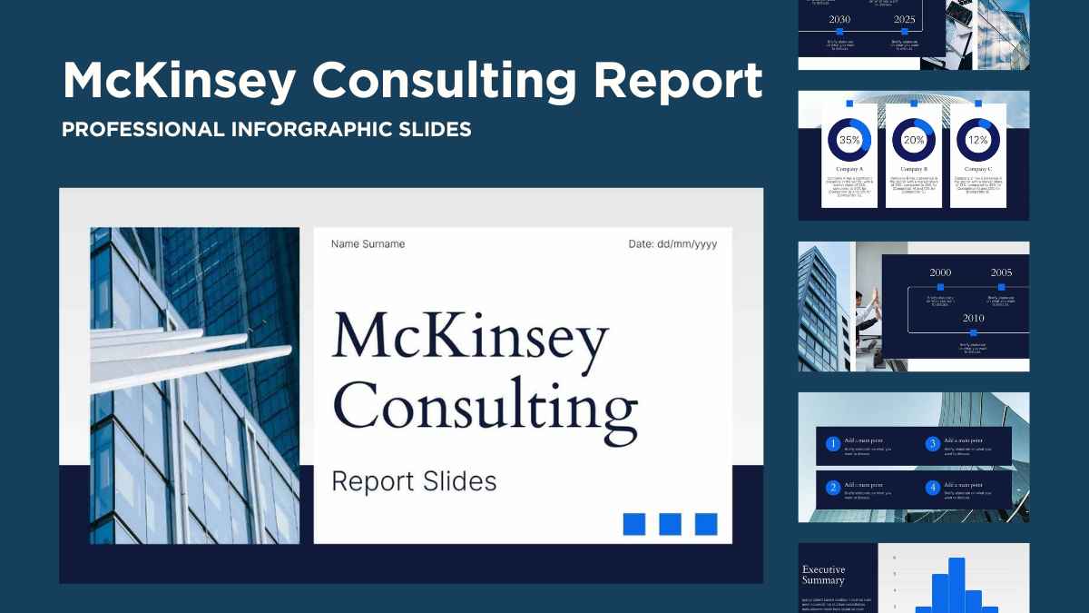 Professional McKinsey Consulting Report Slides Preview
