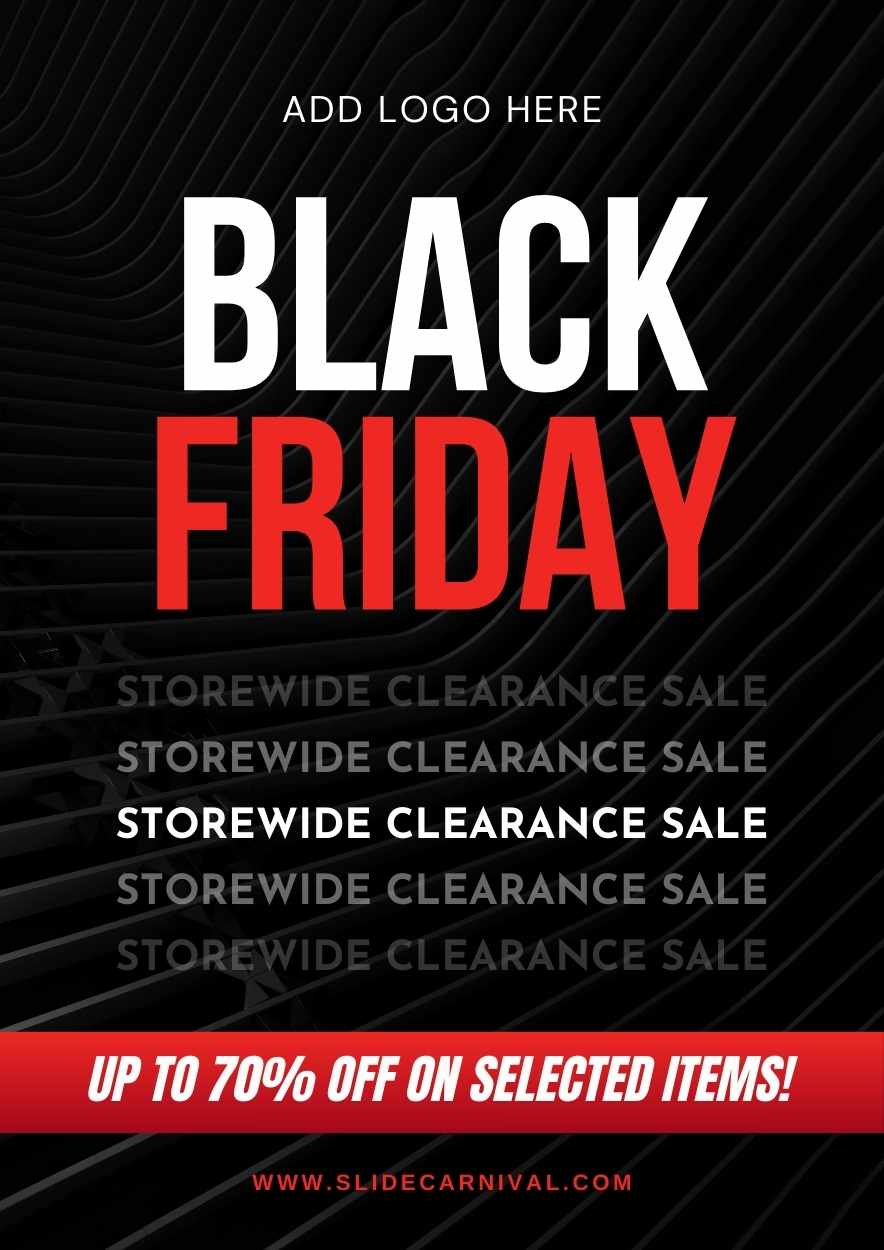 Minimal Bold Storewide Clearance Sale Black Friday Flyer Preview