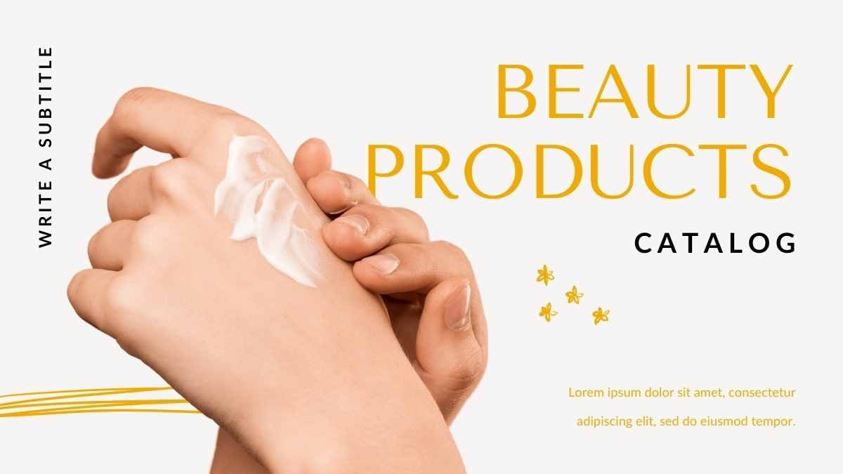 Minimal Doodle Beauty Products Catalog Slides Preview