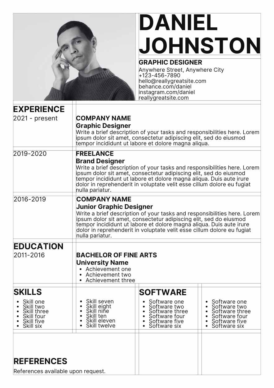 Minimal Graphic Designer CV Resume Preview