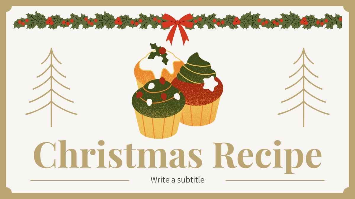 Minimal Illustrated Christmas Recipe Slides Preview