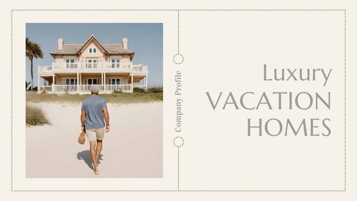 Minimal Luxury Vacation Homes Company Profile Slides Preview