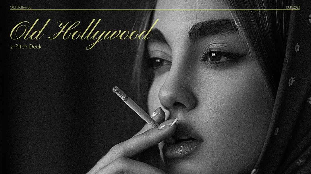 Minimal Old Hollywood Pitch Deck Preview