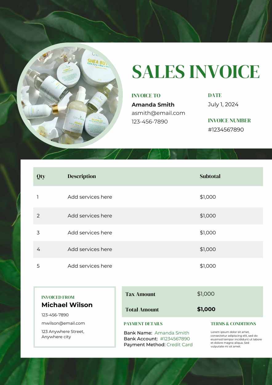 Minimal Sales Invoice Template Preview