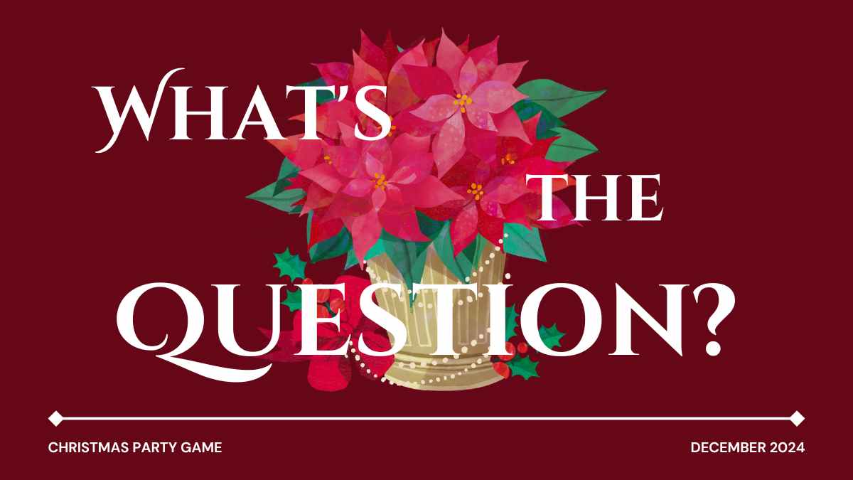 Minimal What’s the Question Game Christmas Party Game Preview
