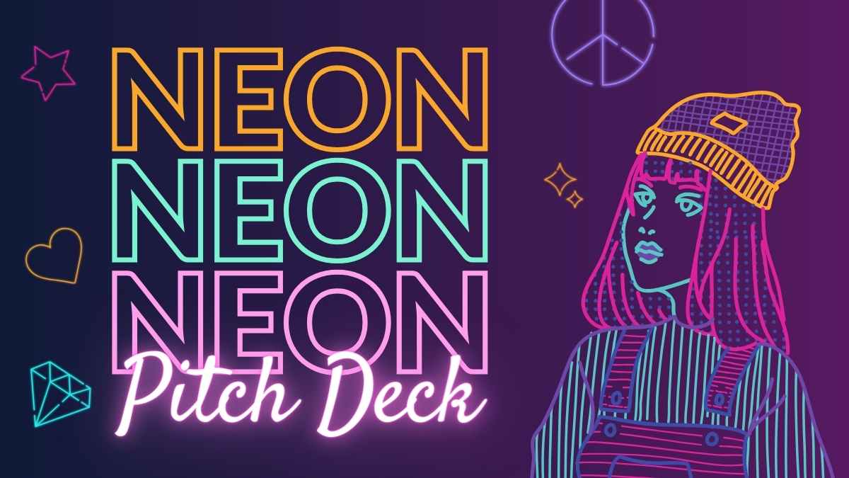 Cool Minimalistic Neon Pitch Deck Preview
