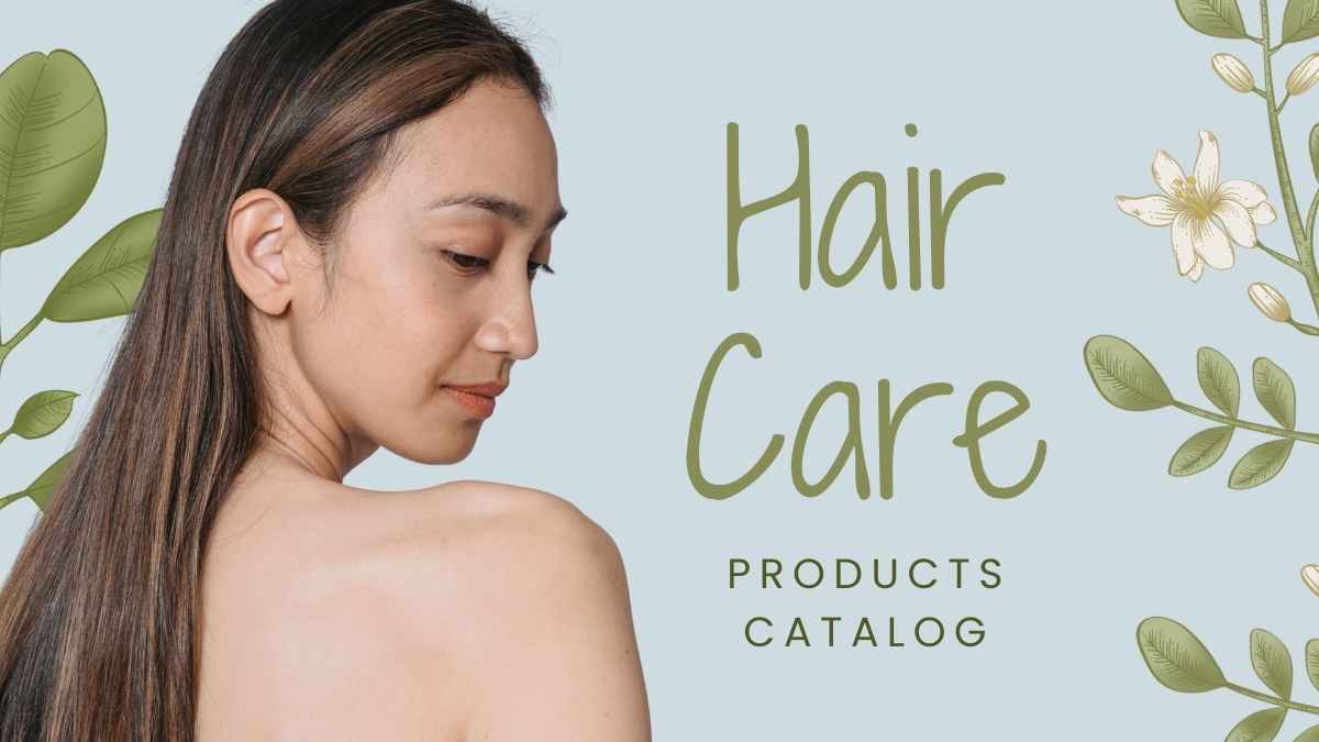 Modern Floral Hair Care Products Catalog Slides Preview