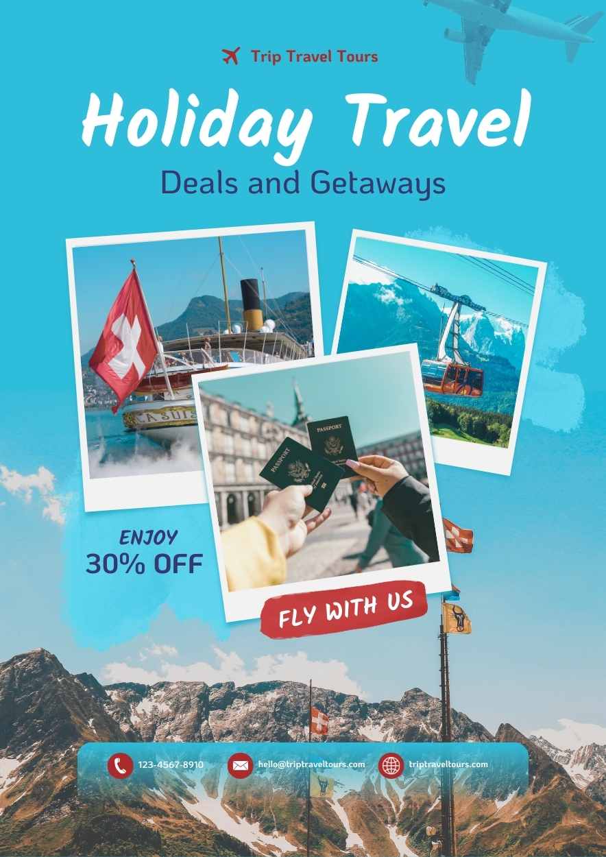 Modern Holiday Travel Deals and Getaways Flyer Preview