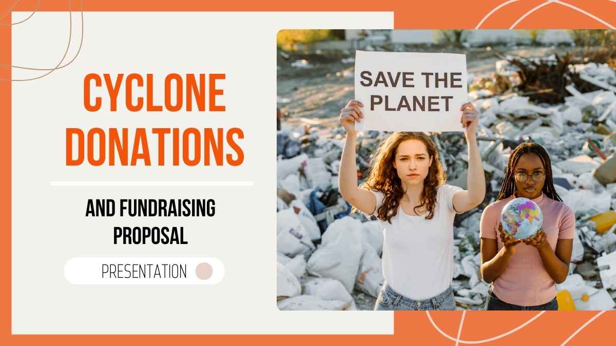 Modern Minimal Cyclone Donations and Fundraising Proposal Slides Preview