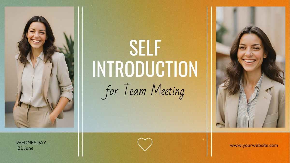 Modern Minimal Self Introduction for Team Meeting Slides Preview