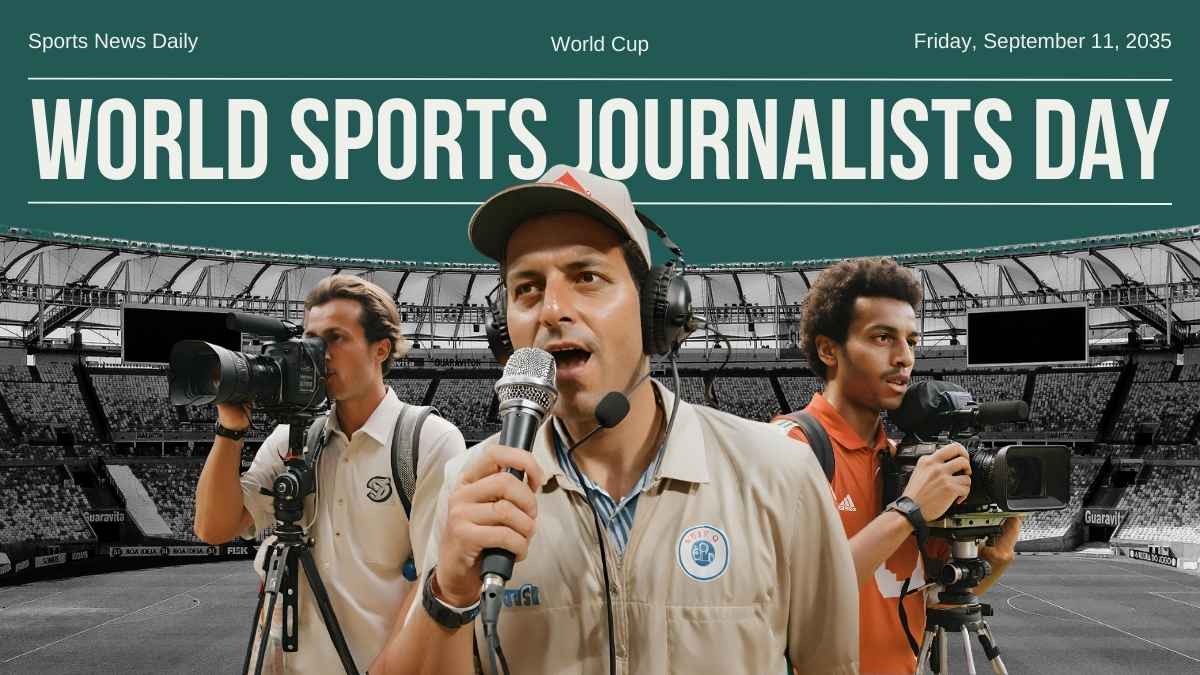 Modern Minimal World Sports Journalists Day Slides Preview