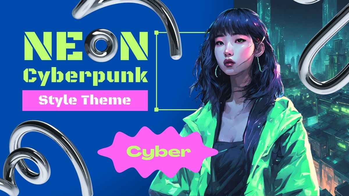 Neon Cyberpunk Style Theme Slides Preview