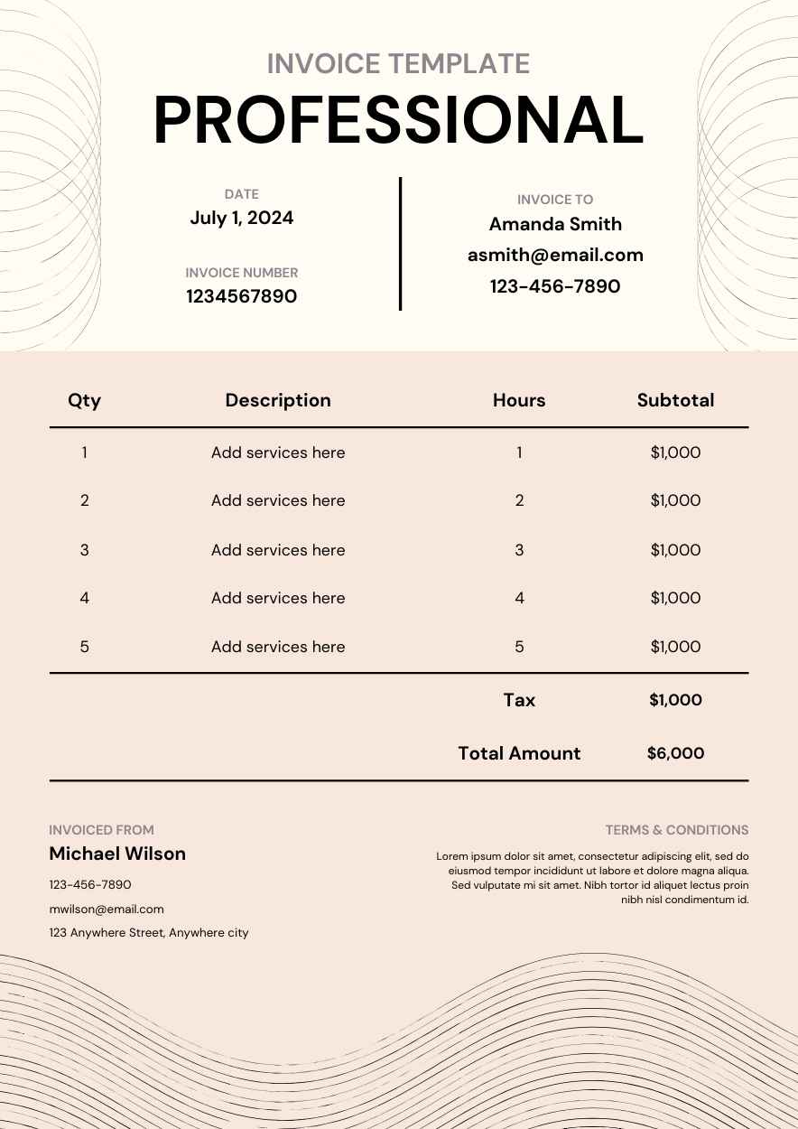 Professional Invoice Template Preview
