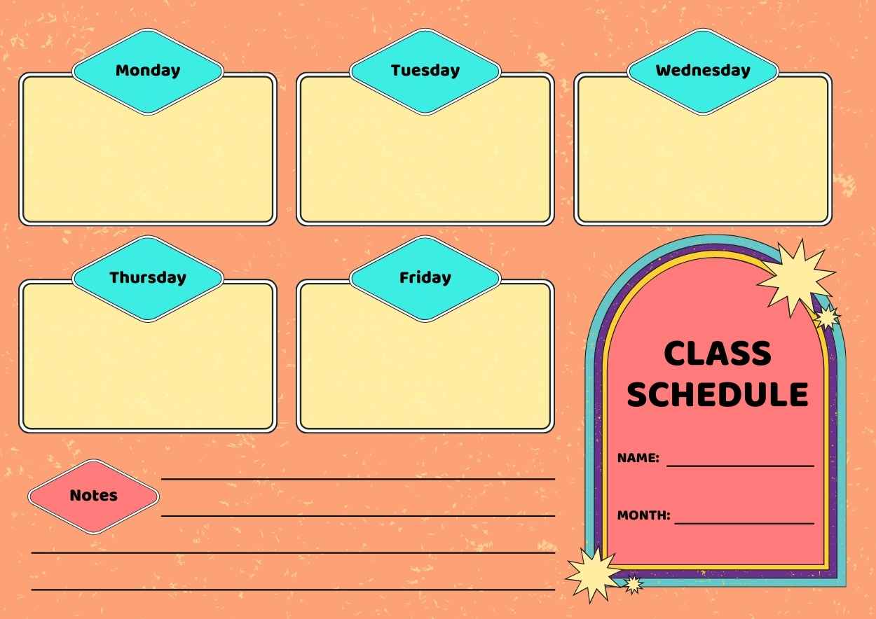 Retro Class Schedule Preview