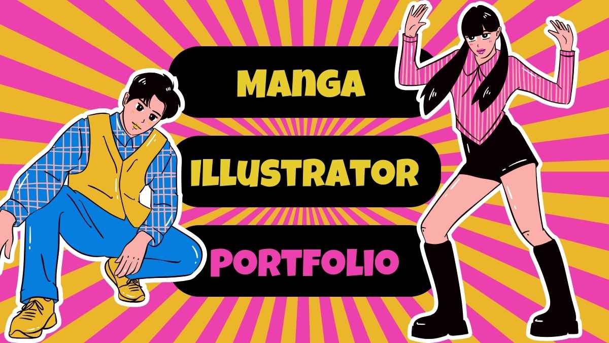 Retro Manga Illustrator Portfolio Slides Preview