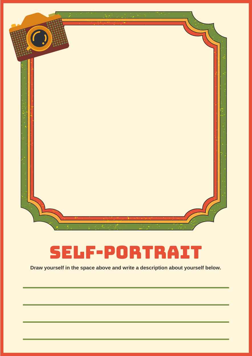 Retro Self-Portrait Worksheet Preview