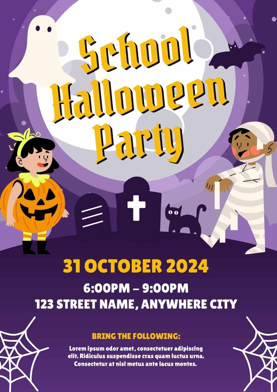 School Halloween Party Poster for Students Preview