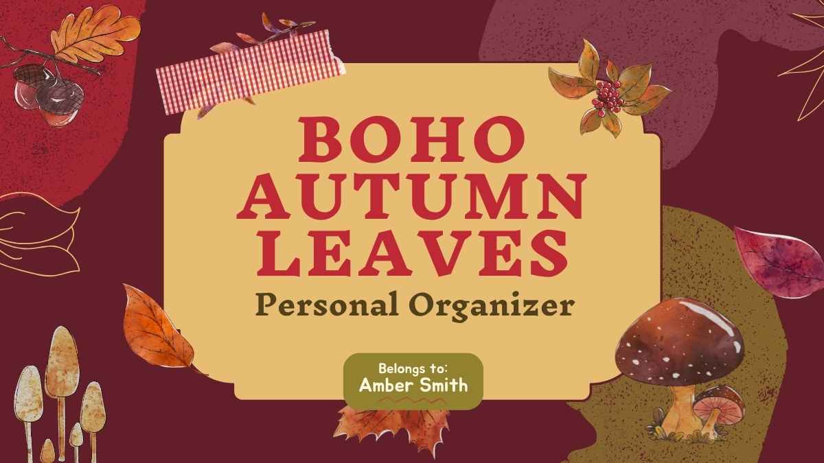 Scrapbook Boho Autumn Leaves Personal Organizer Preview