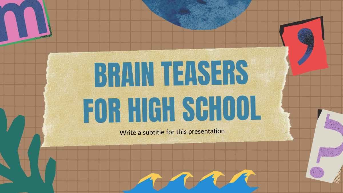 Scrapbook Collage Brain Teasers for High School Slides Preview