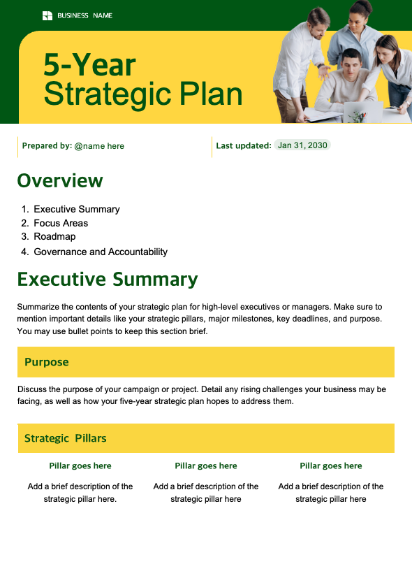 Simple 5-Year Strategic Plan Preview