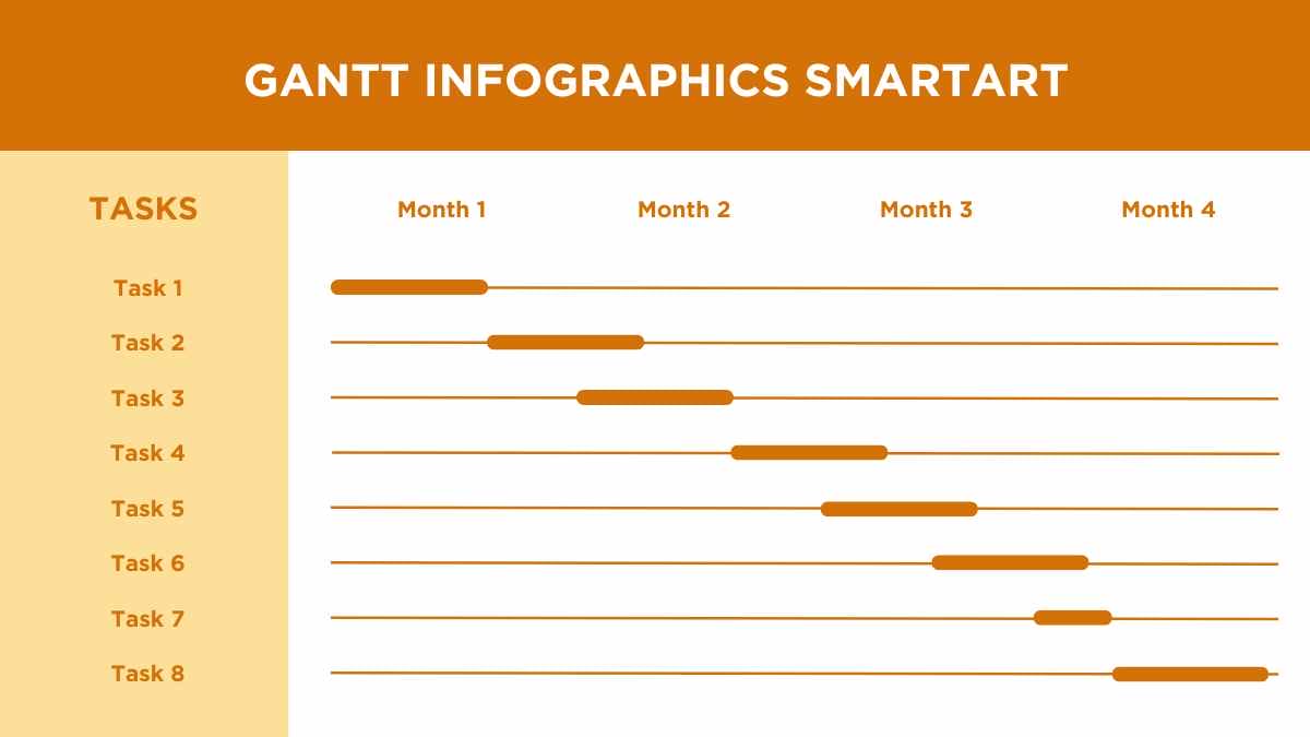 Simple Gantt Infographics SmartArt Preview