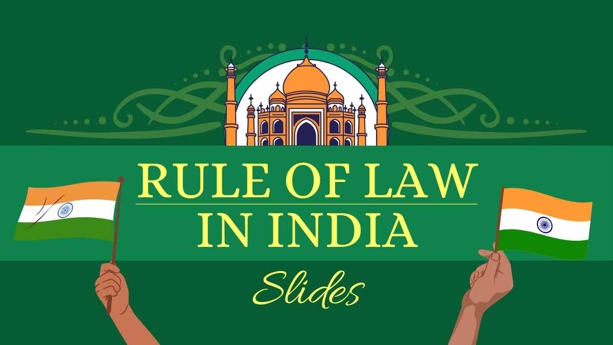 Simple Illustrated Rule Of Law In India Slides Preview