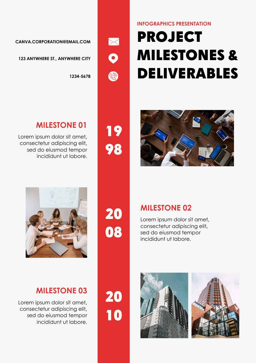 Simple Project Milestones And Deliverables Infographics Preview