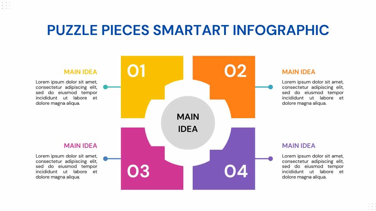 Simple Puzzle Pieces SmartArt Infographic Preview