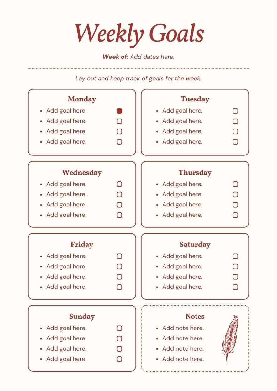 Simple Weekly Goal Setting Infographic Preview