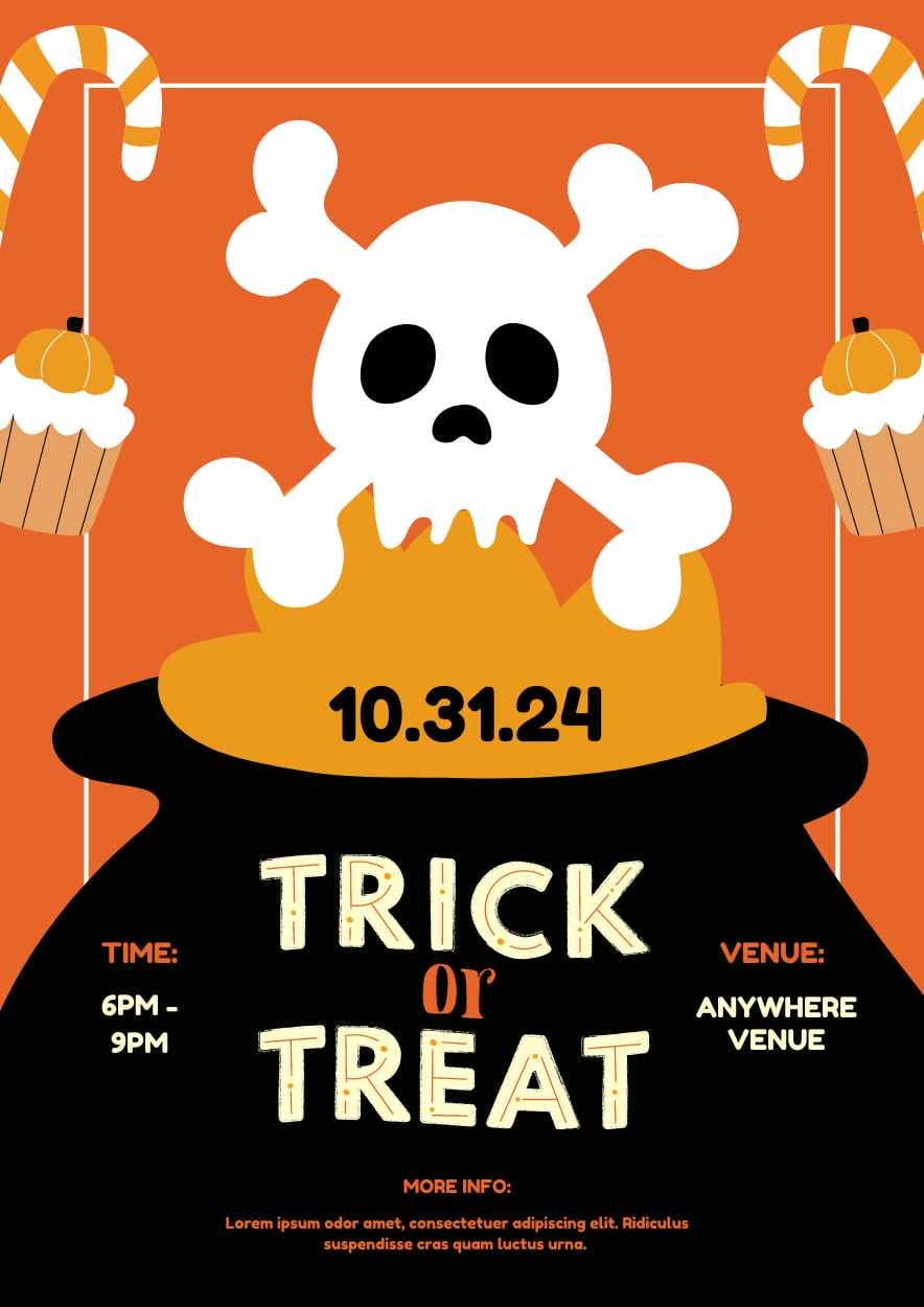 Spooky Trick or Treat Halloween Poster Preview