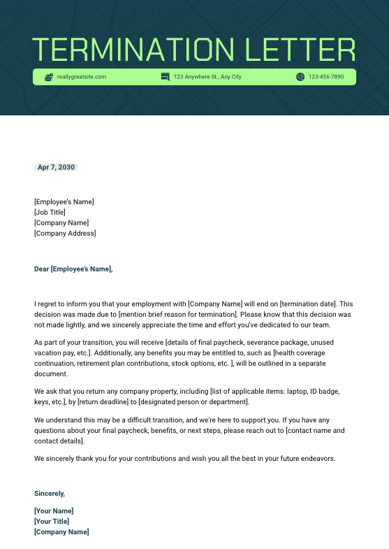 Termination Letter Preview