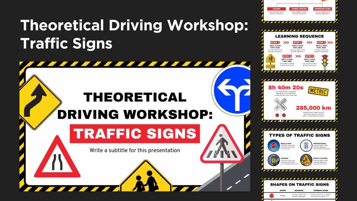 Illustrated Theoretical Driving Workshop: Traffic Signs Slides Preview