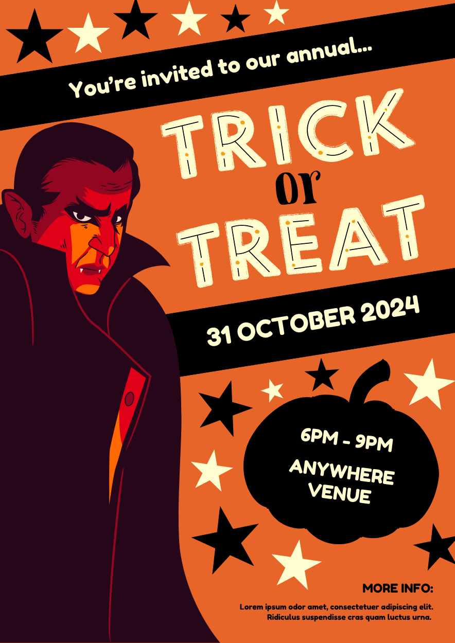 Vampire Trick or Treat Halloween Poster Preview
