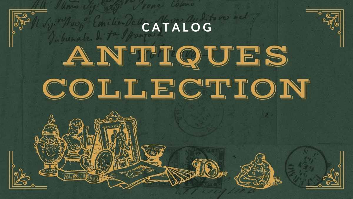 Vintage Antiques Collection Catalog Slides Preview