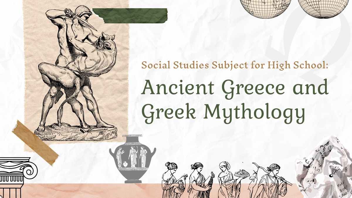 Vintage Social Studies Subject for High School: Ancient Greece & Greek Mythology Slides Preview