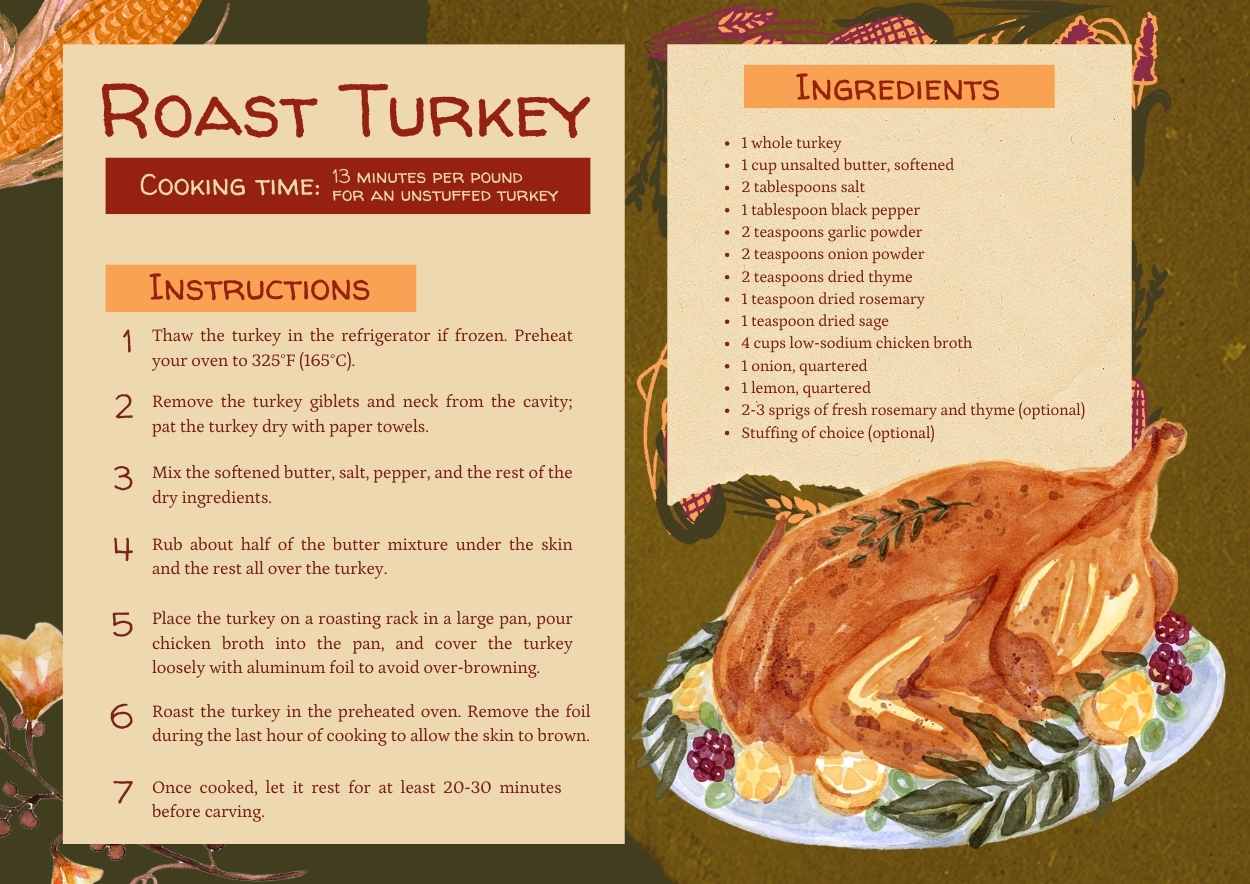 Vintage Thanksgiving Recipe Cards Preview
