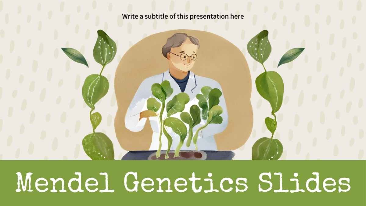 Watercolor Mendel Genetics Slides Preview