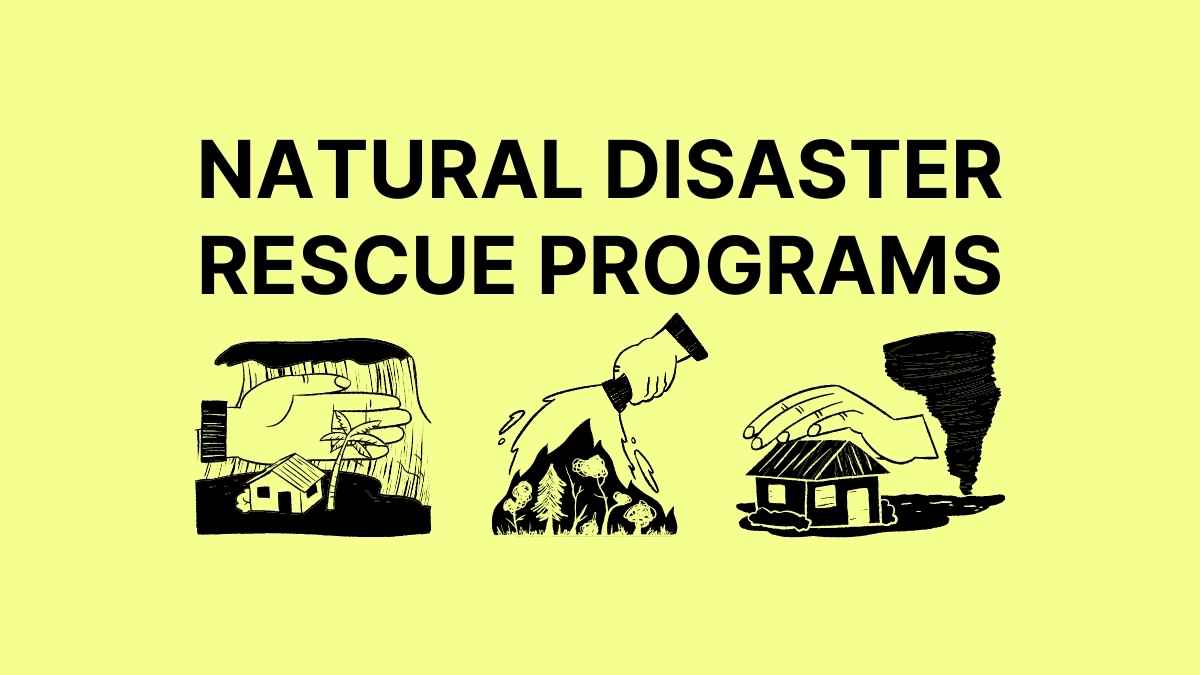 Minimal Yellow Natural Disaster Rescue Program Slides Preview